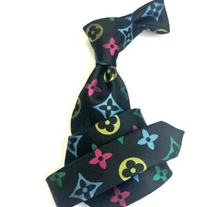 Louis Vuitton Black Multicolor Tie